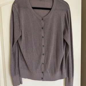 Lightweight cardigan with rose gold thread from The Loft.